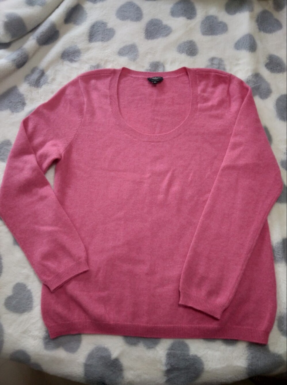 Talbots Pink Pure Cashmere Scoop Neck Lightweight Sweater